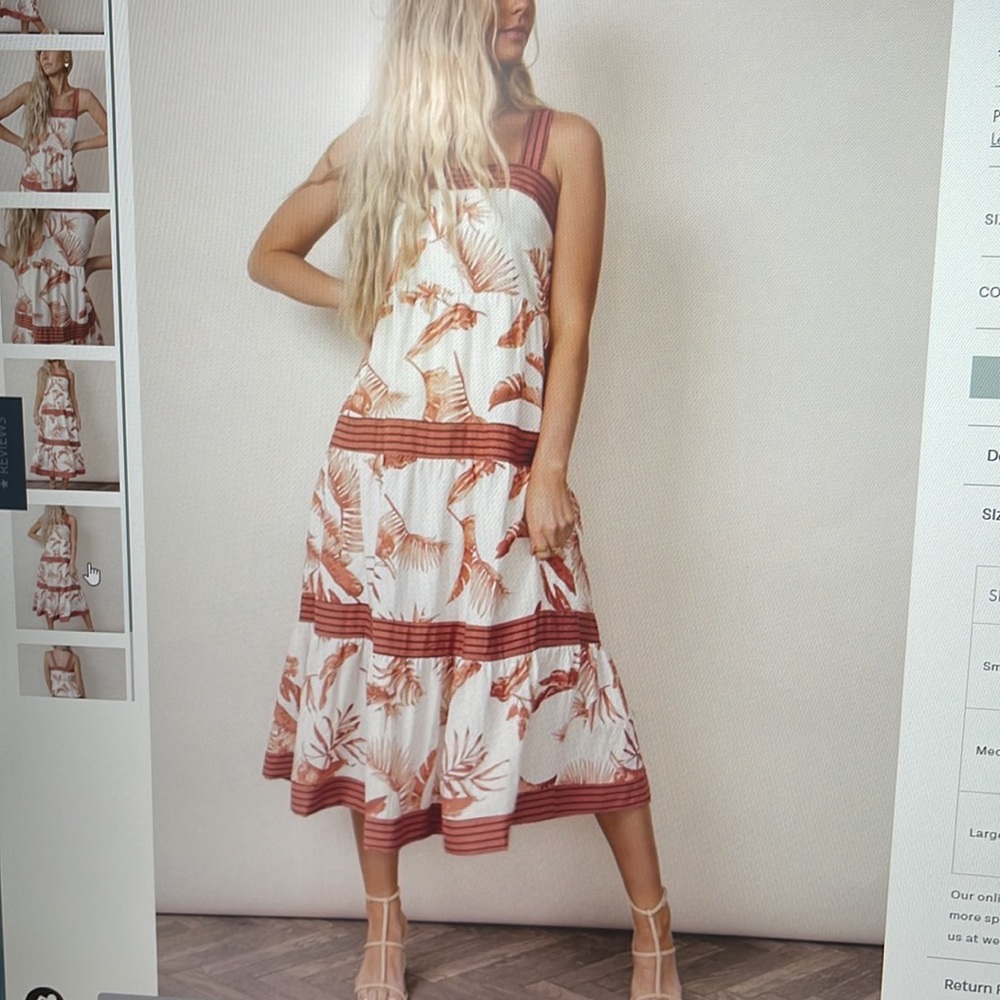 Milla Floral Bohemian Midi Dress small